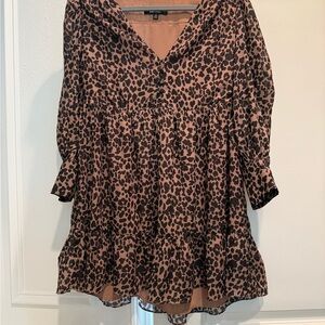 Lulu's Brown Leopard Print Mini Dress